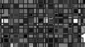 Abstract geometric pattern featuring gray and white squares rectangles and lines Ideal for background designs prints textiles and digital projects graphic design monochromatic artwork video