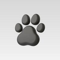 Stylized black paw print on a clean, minimal background. vector