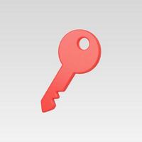A simple red key design against a soft gradient background. vector