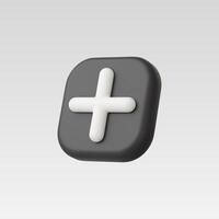 A sleek plus sign button in a minimalist style. vector