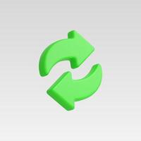 Green arrows symbol representing refresh and movement in a modern style. vector