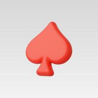 A vibrant red spade symbol with a glossy finish and smooth design. vector