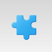 A simple blue puzzle piece on a gradient background. vector