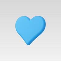 A blue 3D heart shape, symbolizing love and affection. vector