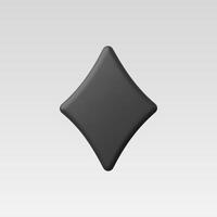 A sleek black diamond shape on a smooth gradient background. vector