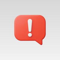 Red alert icon in a speech bubble with a minimal, modern design. vector
