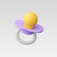 Colorful baby pacifier on a soft gradient background. vector