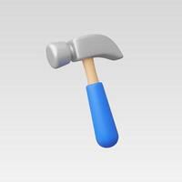 A sleek hammer with a blue handle, ideal for construction tasks. vector