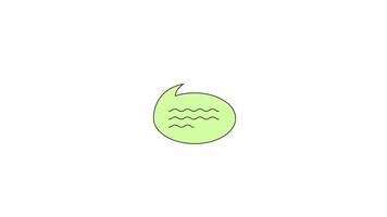 Soft green speech bubble with wavy lines 2D cartoon object animation. Relaxed chat, wellness talk. Communication conversation. Dialog box animated flat colorful item 4K isolated on white video