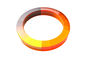 3D segmented ring chart with warm color gradient isolated on transparent background png
