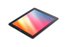 High-resolution digital tablet with bright display isolated on transparent background png