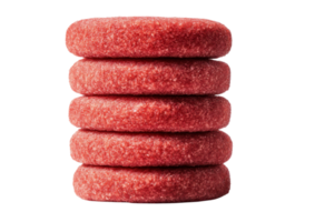 A stack of red velvet cookies with a soft texture isolated on transparent background png