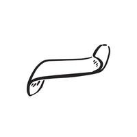 A scroll open to form a banner or header. Black and white illustration. vector