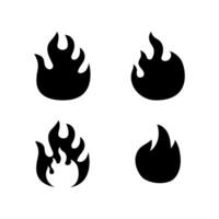 Four different types of fire icons on a white background vector
