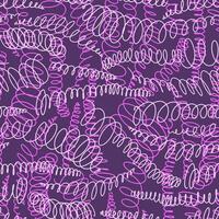 Seamless pattern with abstract spiral elements in line art style. vector