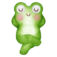 Calm frog resting with peaceful face png