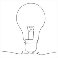 Line art light bulb representing an idea sketch isolated vector