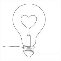Light Bulb Idea Concept Continuous line drawing illustration vector