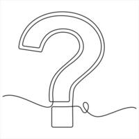 Question mark continuous one line drawing isolated illustration vector