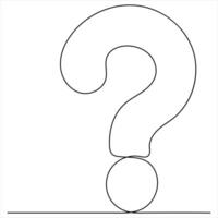 Oneline Question mark continuous single line drawing illustration vector