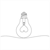 Light Bulb Idea Concept Continuous line art drawing illustration vector
