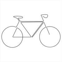 Bicycle continuous single line art drawing illustration vector