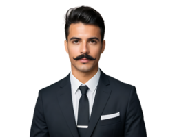 A man with a mustache and a suit png