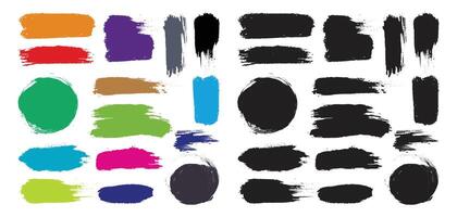 Hand drawn set of color paint splashes vector