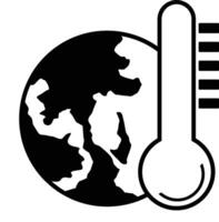 Global Warming Icon. global warming silhouette icon isolated on white background. globe with thermometer icon for web, mobile apps, ui design. vector
