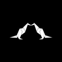 Pair Kangaroo Shape Inspired by Origami Form, can use for Logo, Pictogram, Animal Figure, Website, Apps, etc. Flat and Editable. vector