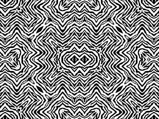 Black-White Stripes Lines Motifs Pattern Inspired by Zebra. Flat Editable
