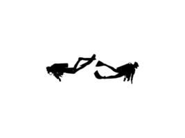 Silhouette of the Diving, can use for Logo Gram, Sticker, Pictogram, Website, Apps, etc. Editable vector