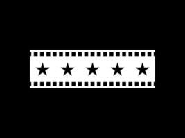 Visual of the Five -5- Star Sign in the Filmstrip Silhouette. Rating Icon Symbol for Film or Movie Review, Pictogram, Apps, Website or Graphic Design Element. Rating 5 Star. Flat Editable vector
