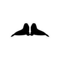 Silhouette or the Pair Pinnipeds or Seals, can use for Logo, Pictogram, Aquatic Animal, Poster, etc. Color and Size Editable vector
