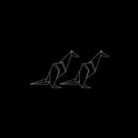 Pair Kangaroo Polygonal Lines, can use for Logo, Pictogram, Animal Figure, Website, Apps, etc vector