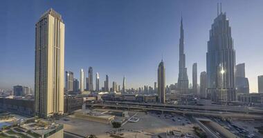 Day to night timelapse of the famous Dubai skyline 4 video