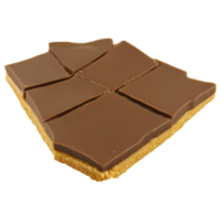 A piece of chocolate cake with a piece missing png