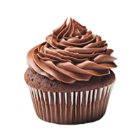 Cupcake with cream on a transparent background, chocolate png