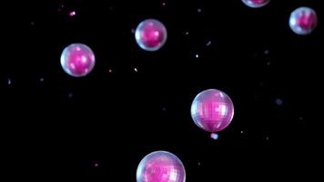 Experience a lively atmosphere filled with holographic disco balls and vibrant confetti that creates a mesmerizing spectacle. The dynamic elements blend seamlessly, igniting energy in the celebration video