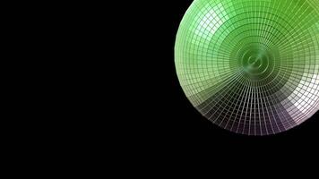 Animated disco ball spins gracefully against black backdrop, creating a lively atmosphere. The colorful reflections invite creativity, making it ideal for party themes and events. Copy space for text. video