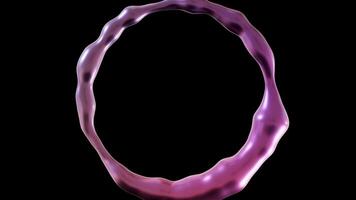 Explore a stunning 3D animation showcasing a round metallic frame filled with a vibrant color gradient. The center remains empty, ideal for adding personalized messages or graphics video