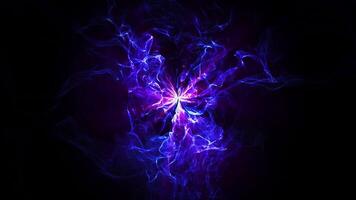 3D Sphere made of flying blue nanoparticles on black background. Abstract concept of nanotechnology, particle physics or futuristic energy source. Futuristic plasma digital dust, VJ, looped video