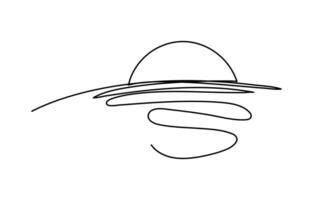 Continuous Line Art of Sun vector