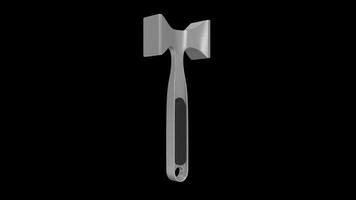 Meat Tenderizer Rotating on a Transparent Background. Seamless Loop. 4K video