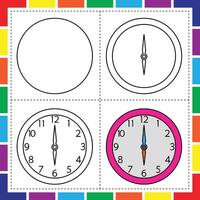A clock and a clock face on a square background vector