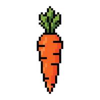 Pixel Art Carrot Retro 8 Bit Style vector