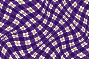 simple abstract dark purple brown color diagonal plaid check wavy distort pattern distorted purple and white plaid texture vector