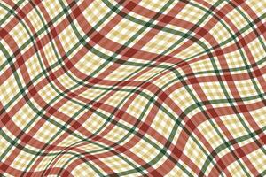 simple abstract brown cream green color plaid check line wavy pattern brown and green cream wavy checkered background with a pattern of squares distorted wavy plaid fabric vector