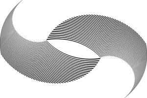 simple abstract black color geometric half line round pattern that can be used as a background or texture abstract optical illusion with flowing lines and symmetric composition vector