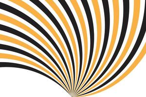 simple abstract black orange color retro line pattern dynamic black and yellow striped radial design vector